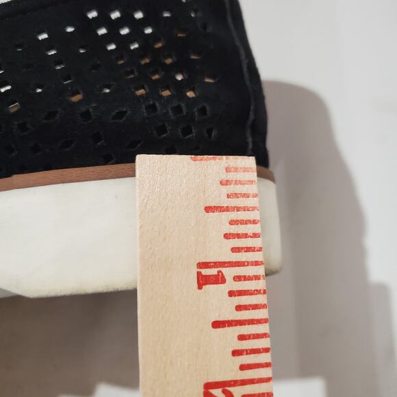 Franco Sarto Florie Perforated Suede Leather Slip-On Loafer Flats Size 8.5 Black - Picture 11 of 11